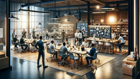 Großraumbüro mit arbeitenden Personen